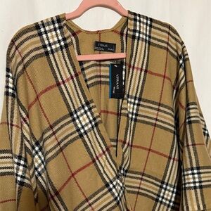 V. FRAAS Tan and Red Plaid Wrap, Size OS, NWT, MAKE AN OFFER!!!